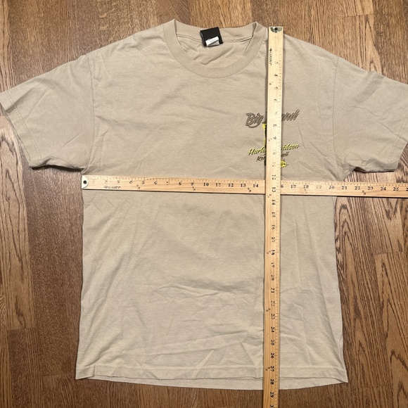 Harley Davidson Motorcycle Kona Hawaiia Pinup Girl Tan Beige T Shirt Mens Large - Picture 10 of 10